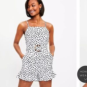 NWT linen blend romper with belt, size 8